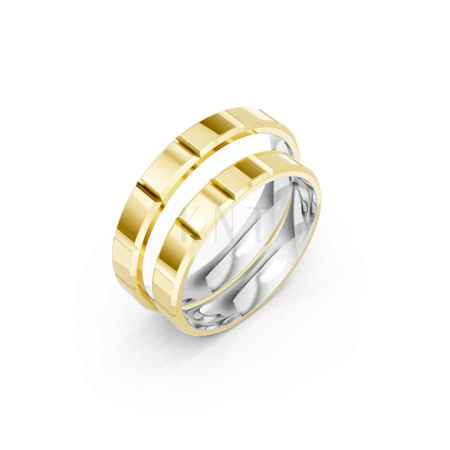 Nhẫn cưới H60 phối màu Dual Color họa tiết ấn tượng, cá tính