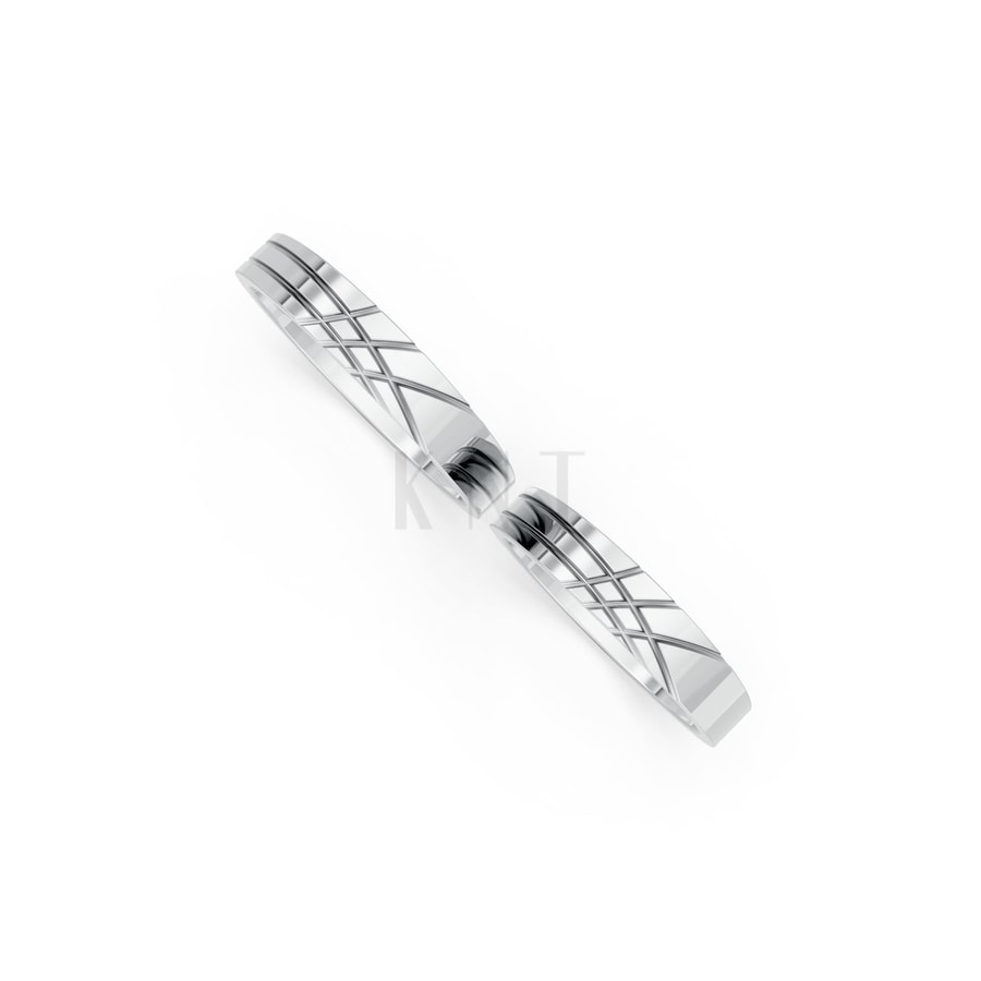 Nhẫn cưới H65 vàng trắng White Gold vàng sáng, đường nét sắc sảo, tinh tế