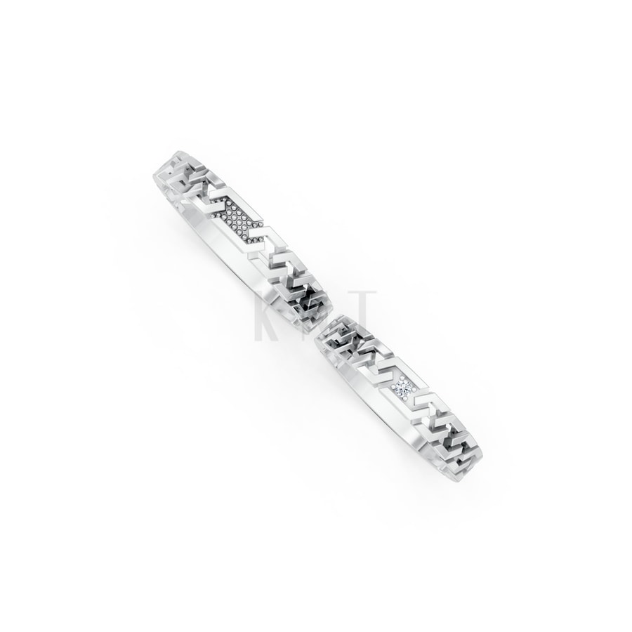 Nhẫn cưới H67 vàng trắng White Gold kiểu dáng cá tính, hiện đại