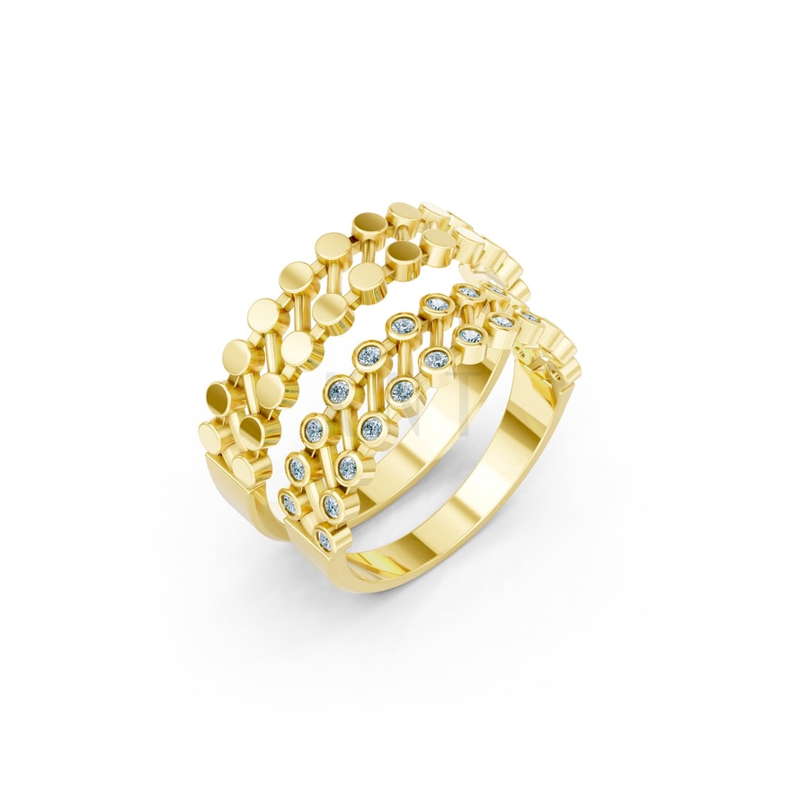 Nhẫn cưới H68 Vàng Gold thiết kế tinh tế, sang trọng