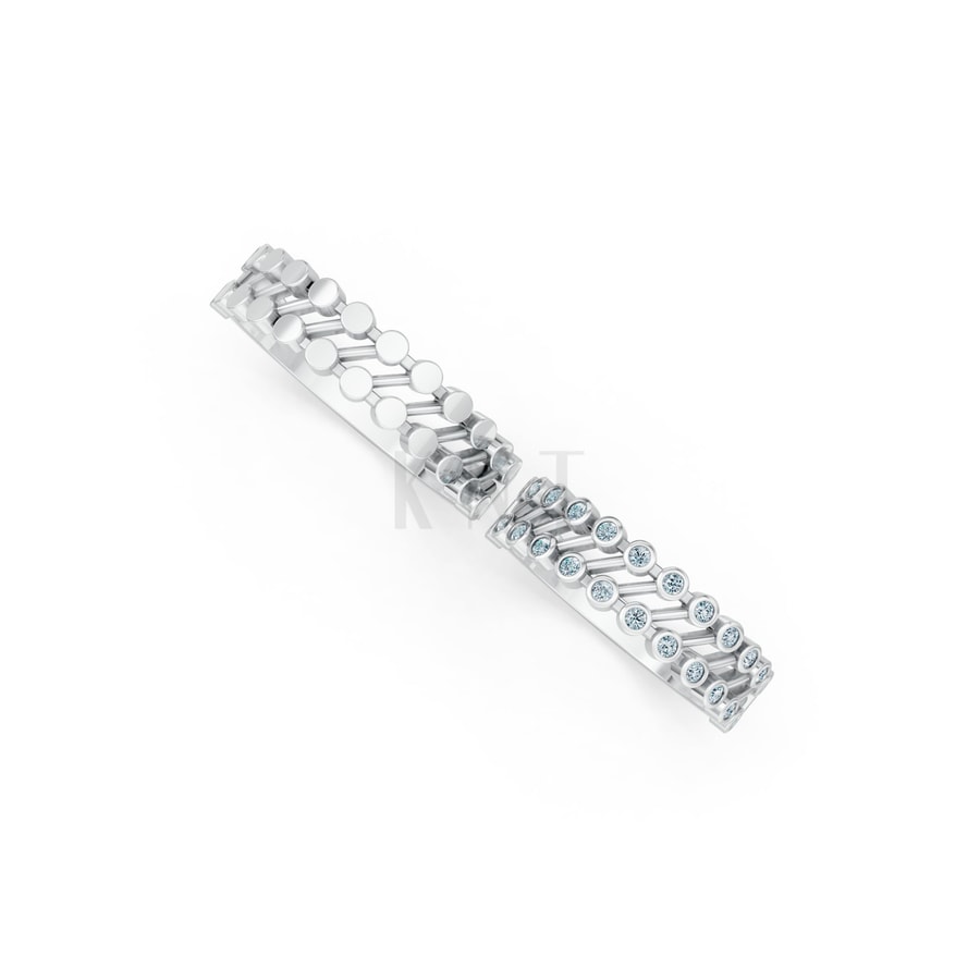 Nhẫn cưới H68 vàng trắng White Gold kiểu dáng cá tính, hiện đại