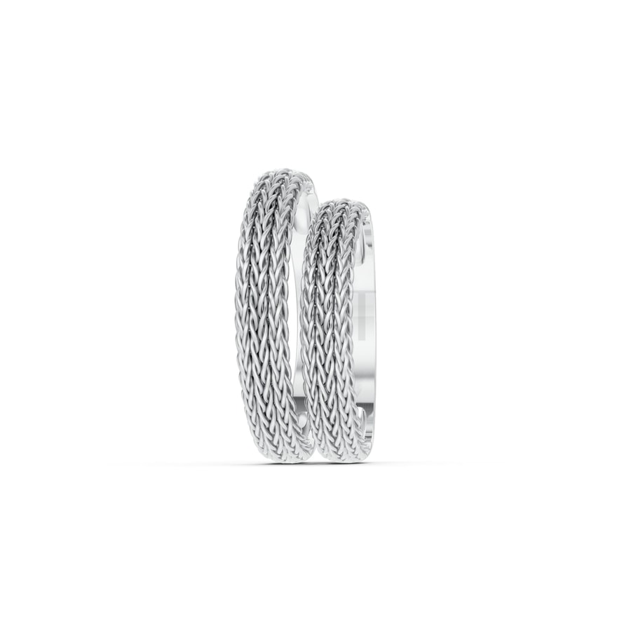 Nhẫn cưới H70 vàng trắng White Gold vàng sáng, đường nét sắc sảo, tinh tế