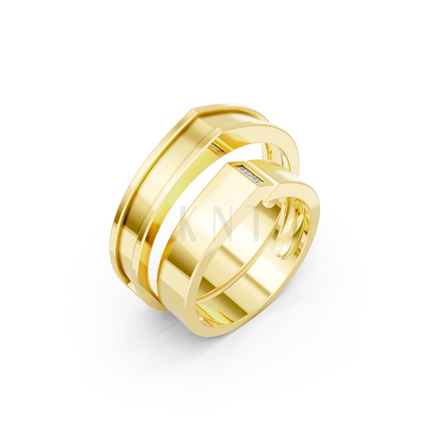 Nhẫn Cưới Collab Ceramic – H77 Vàng Gold thiết kế tinh tế, sang trọng