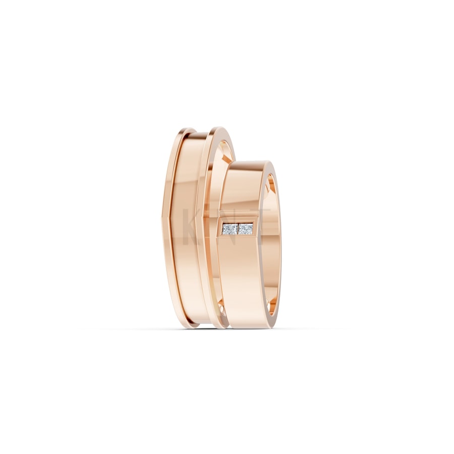 Nhẫn Cưới Collab Ceramic – H77 vàng hồng Rose Gold vàng đẹp, kiểu dáng trẻ trung, độc đáo