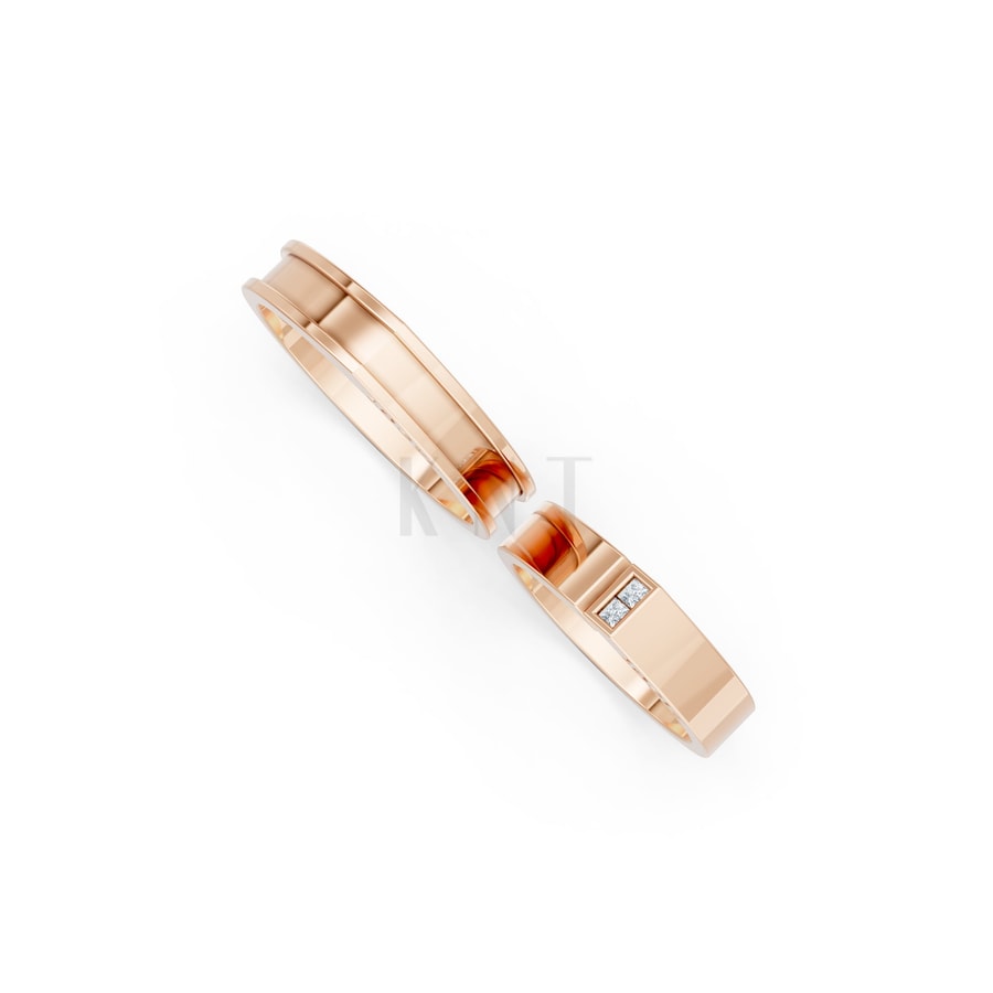 Nhẫn Cưới Collab Ceramic – H77 vàng hồng Rose Gold phong cách trẻ trung, nổi bật