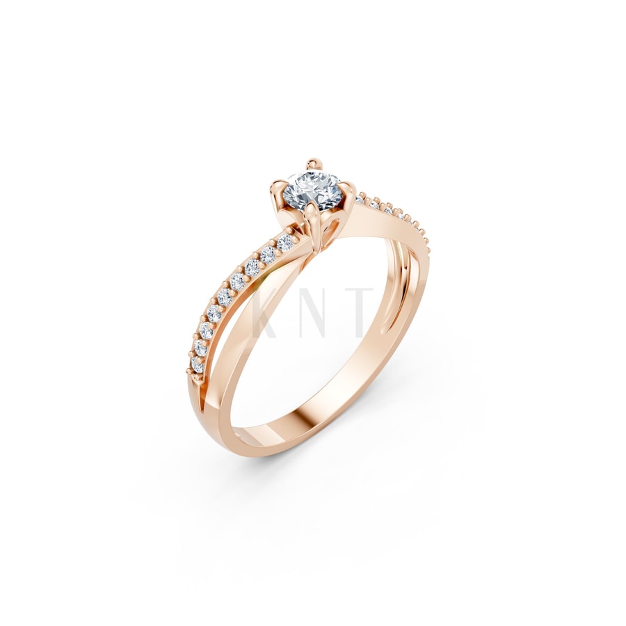 NHẪN ĐÍNH HÔN – R7 vàng hồng Rose Gold họa tiết ấn tượng, cá tính