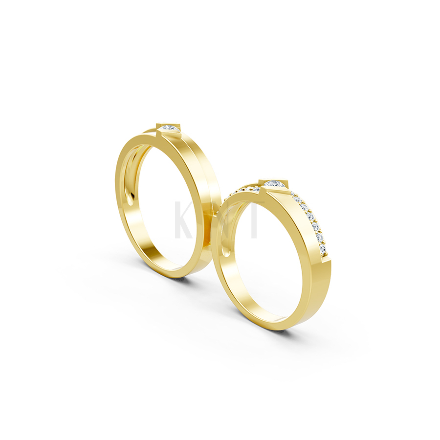 Nhẫn cưới S13 Vàng Gold thiết kế phá cách, sang trọng