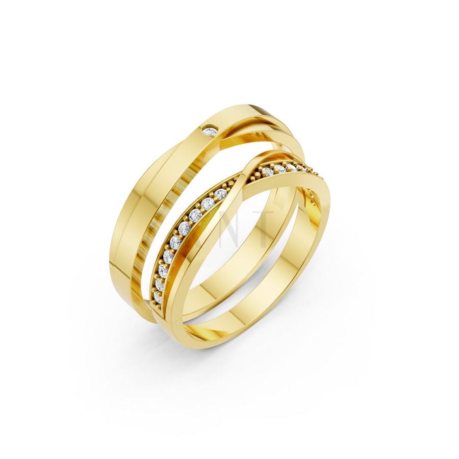 Nhẫn cưới S141 Vàng Gold thiết kế tinh tế, sang trọng