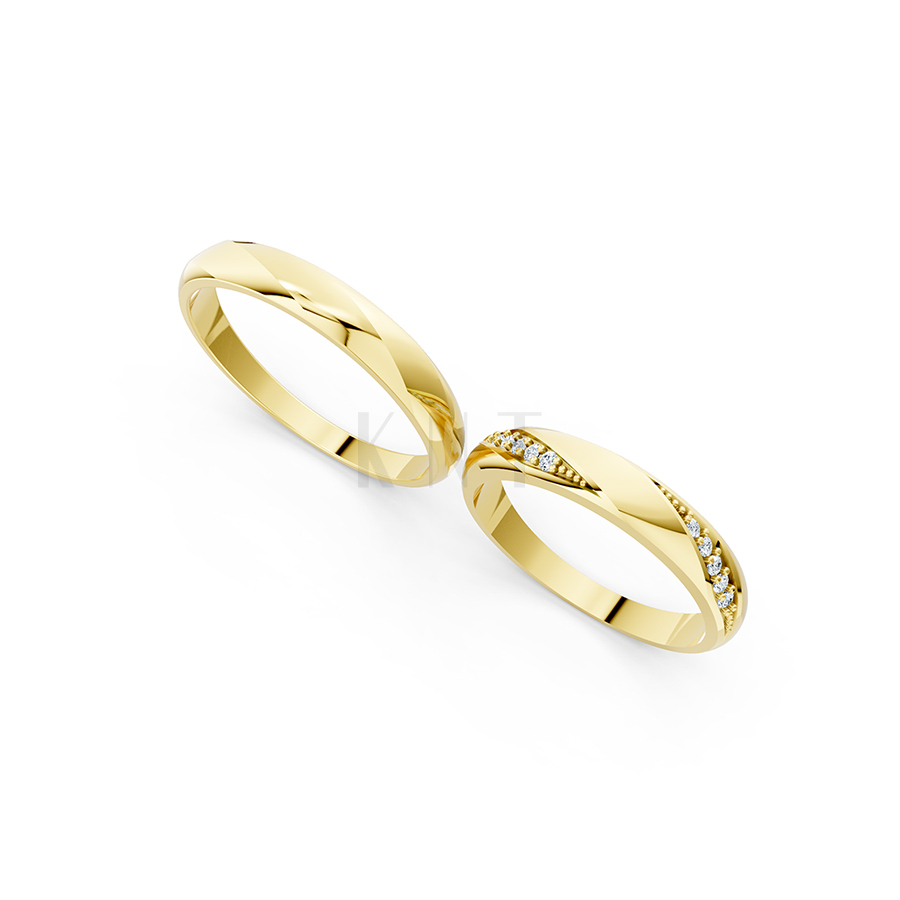 Nhẫn cưới S225 Vàng Gold vàng 10K/14K/18K/607 cao cấp, thanh lịch