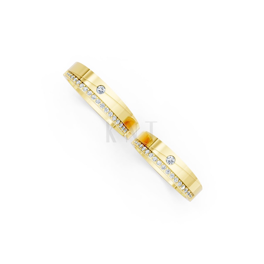 Nhẫn cưới S52 Vàng Gold vàng 10K/14K/18K/607 cao cấp, thanh lịch