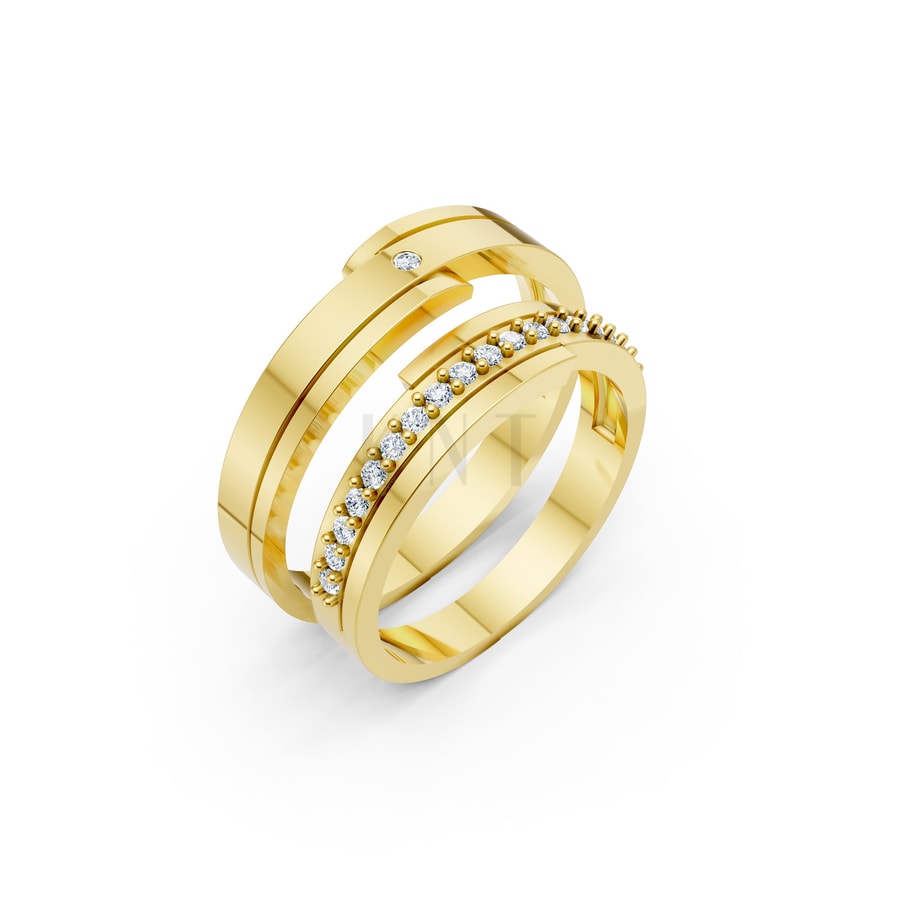 Nhẫn cưới S79 Vàng Gold thiết kế tinh tế, sang trọng