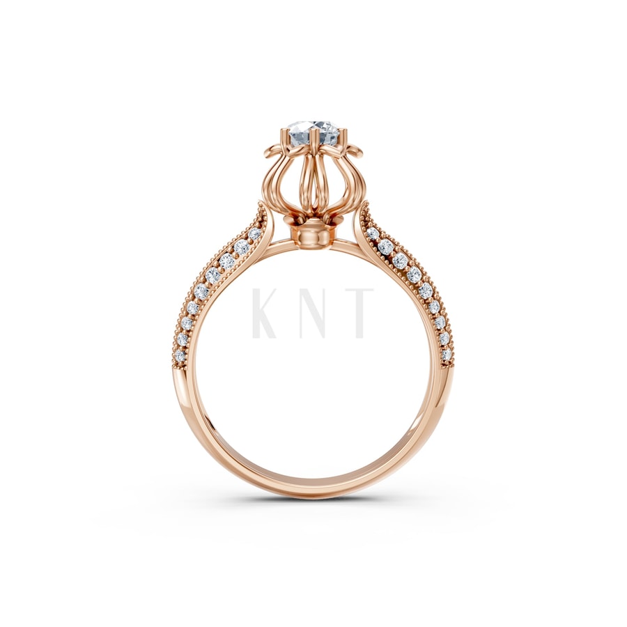 Nhẫn đính hôn Paris TBR17 vàng hồng Rose Gold vàng đẹp, kiểu dáng trẻ trung, độc đáo