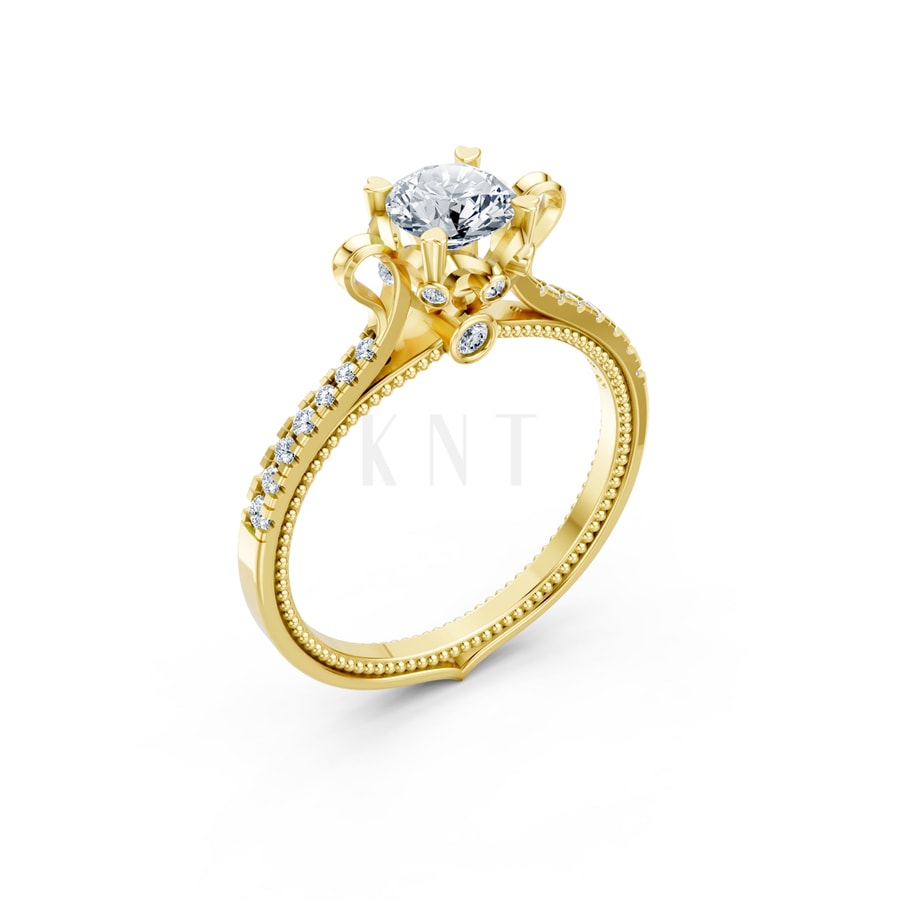 Nhẫn đính hôn Paris TBR18 Vàng Gold thiết kế tinh tế, sang trọng