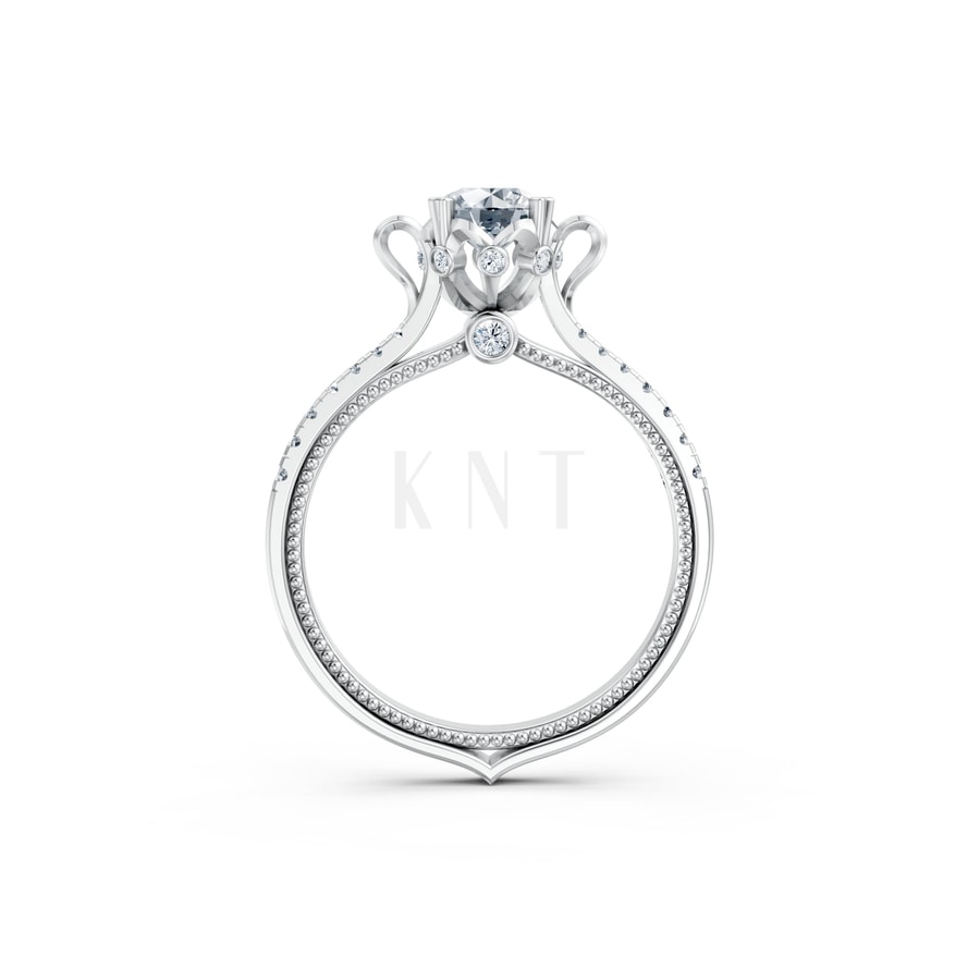 Nhẫn đính hôn Paris TBR18 vàng trắng White Gold vàng sáng, đường nét sắc sảo, tinh tế