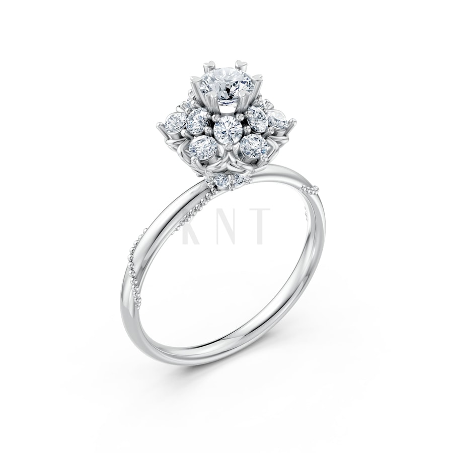 Nhẫn đính hôn Paris TBR19 vàng trắng White Gold kiểu dáng hiện đại, nổi bật