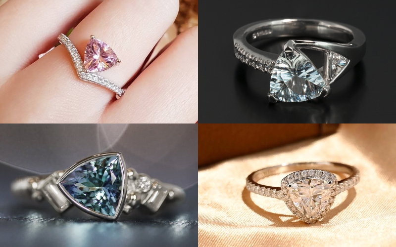 Lựa chọn vỏ nhẫn tôn lên vẻ đẹp của kim cương Trilliant