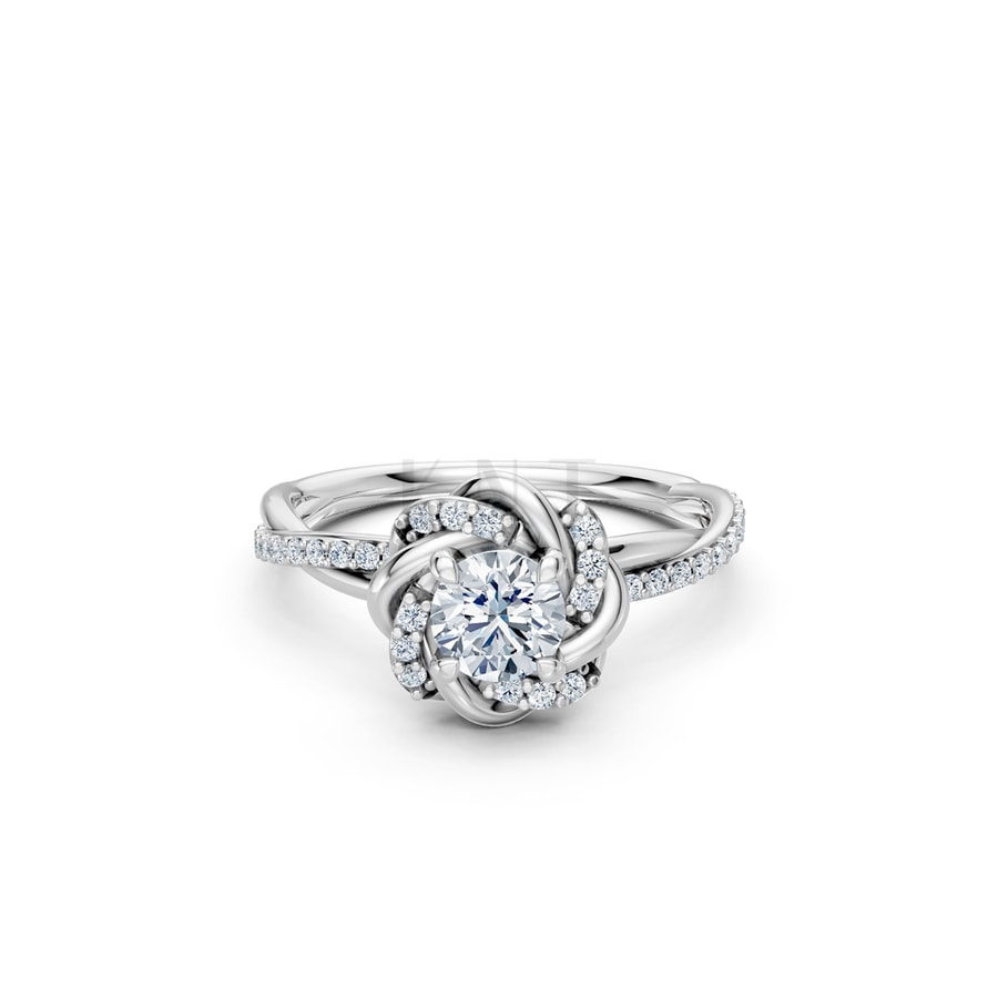 Nhẫn đính hôn R446 – SEOUL vàng trắng White Gold kiểu dáng cá tính, hiện đại