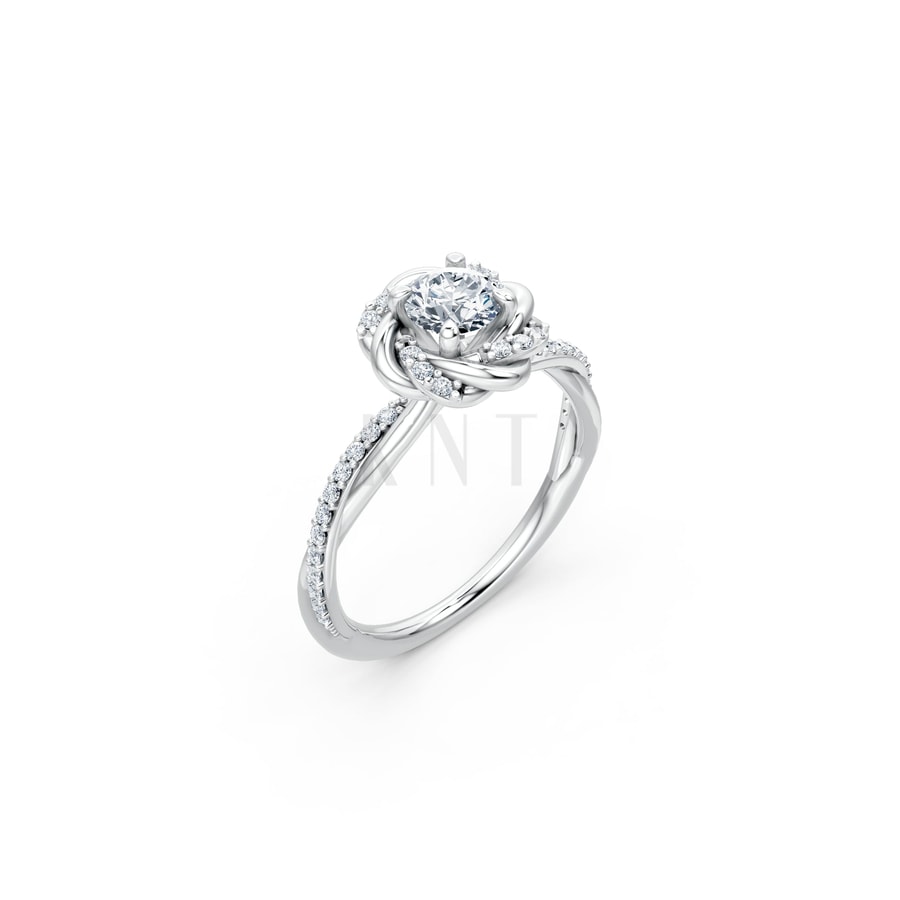 Nhẫn đính hôn R446 – SEOUL vàng trắng White Gold kiểu dáng hiện đại, nổi bật