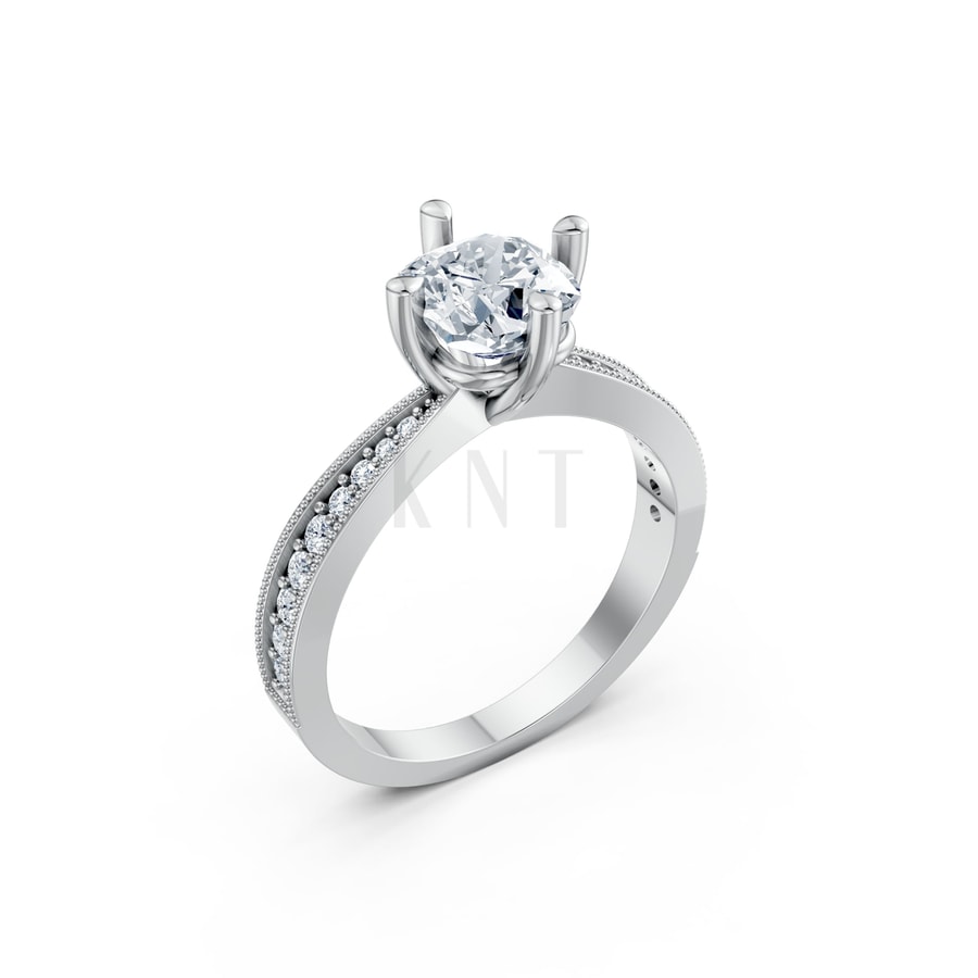 Nhẫn đính hôn đá Moissanite RM13 – ARIYA vàng trắng White Gold kiểu dáng hiện đại, nổi bật