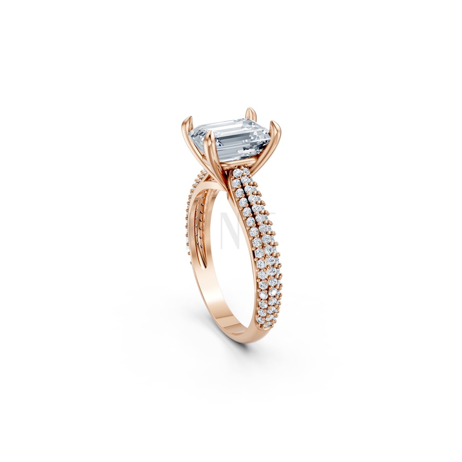 Nhẫn đính hôn đá Moissanite RM18 – ANYA vàng hồng Rose Gold phong cách trẻ trung, nổi bật