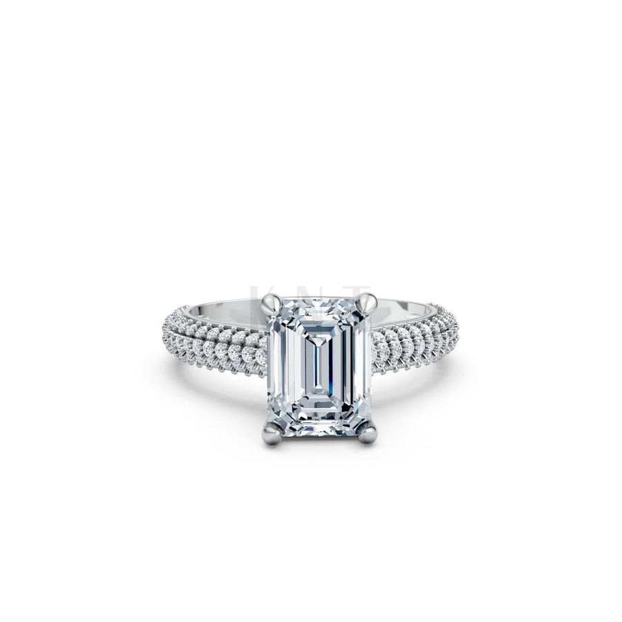 Nhẫn đính hôn đá Moissanite RM18 – ANYA vàng trắng White Gold thiết kế trẻ trung, hiện đại