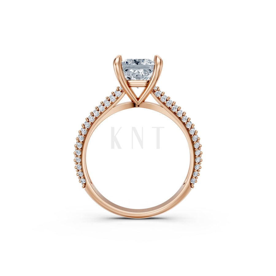 Nhẫn đính hôn đá Moissanite RM19 – APRIL vàng hồng Rose Gold thiết kế đối xứng, phong cách, ấn tượng