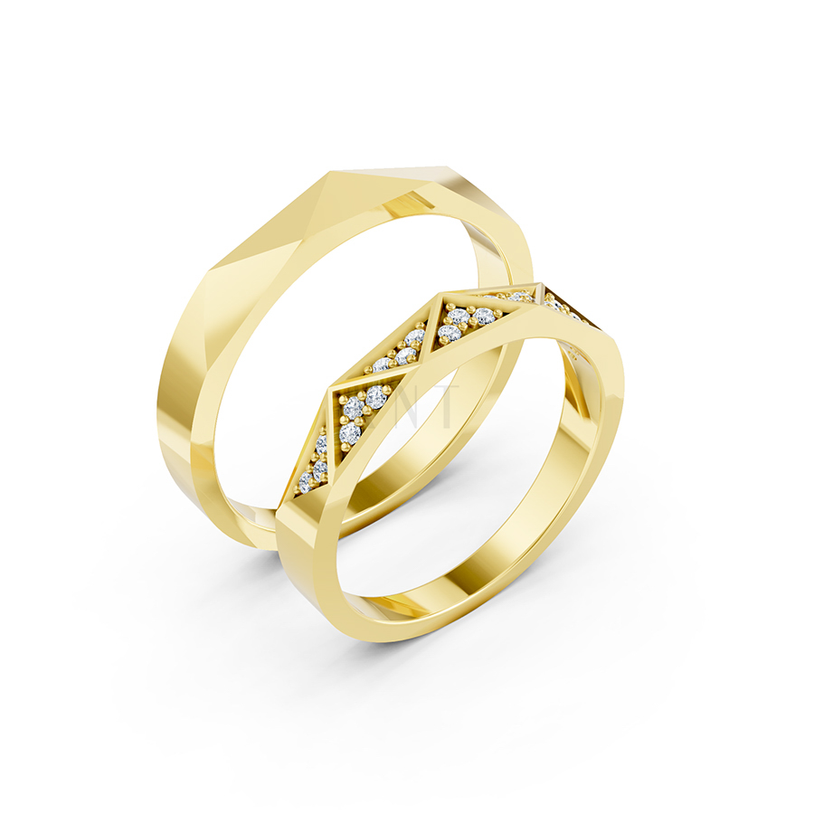 Nhẫn cưới A109 Vàng Gold thiết kế tinh tế, sang trọng