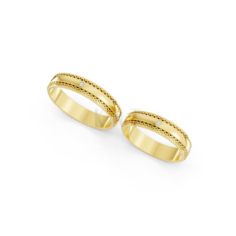 Nhẫn cưới A151 Vàng Gold vàng 10K/14K/18K/607 cao cấp, thanh lịch