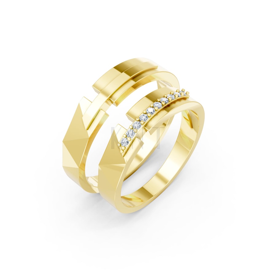 Nhẫn cưới E870 Vàng Gold thiết kế tinh tế, sang trọng