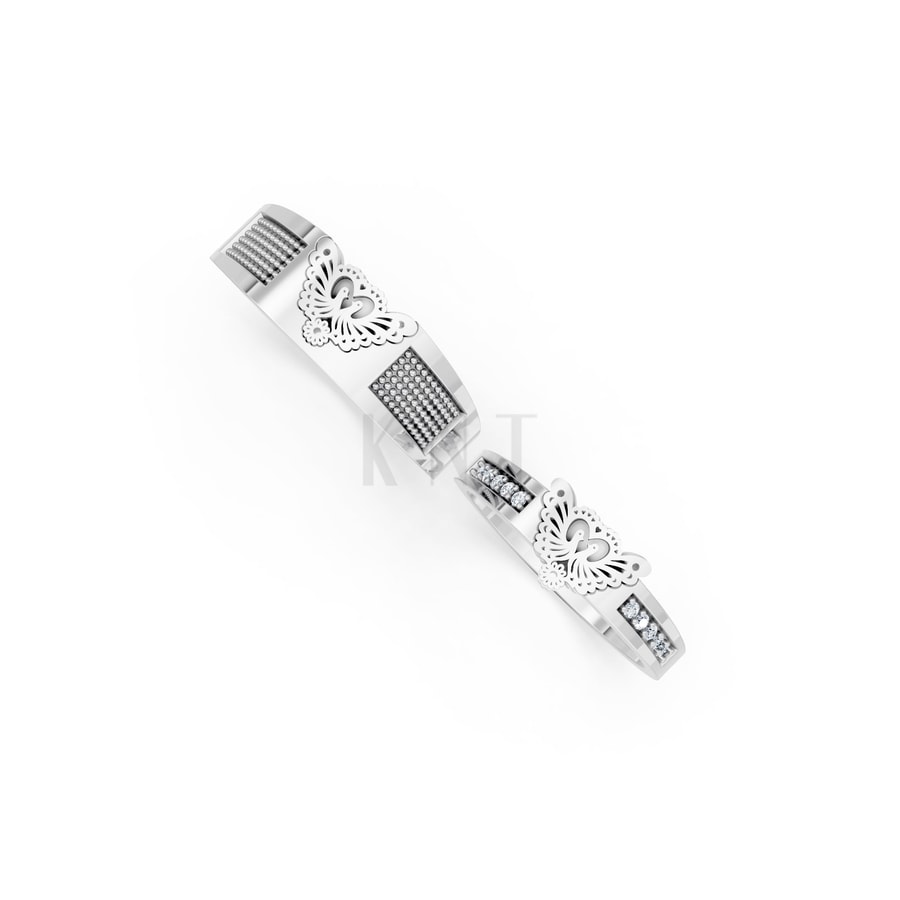 Nhẫn cưới E885 vàng trắng White Gold thiết kế trẻ trung, hiện đại