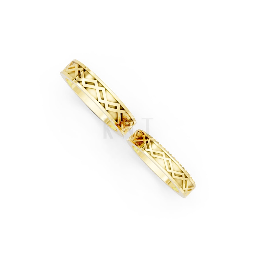 Nhẫn cưới E886 Vàng Gold vàng 10K/14K/18K/607 cao cấp, thanh lịch