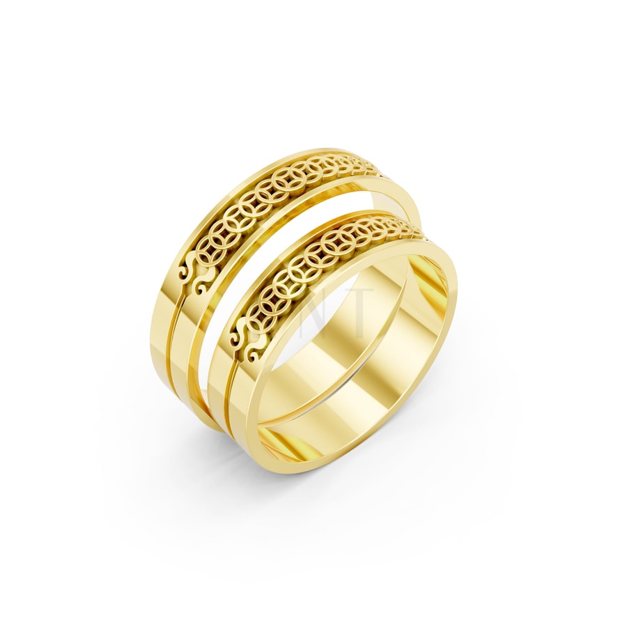Nhẫn cưới E907 Vàng Gold thiết kế tinh tế, sang trọng