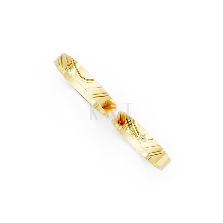 Nhẫn cưới E908 Vàng Gold vàng 10K/14K/18K/607 cao cấp, thanh lịch