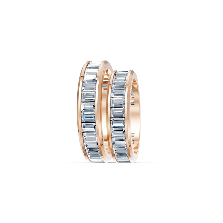 Nhẫn cưới F314 vàng hồng Rose Gold thiết kế đối xứng, phong cách, ấn tượng