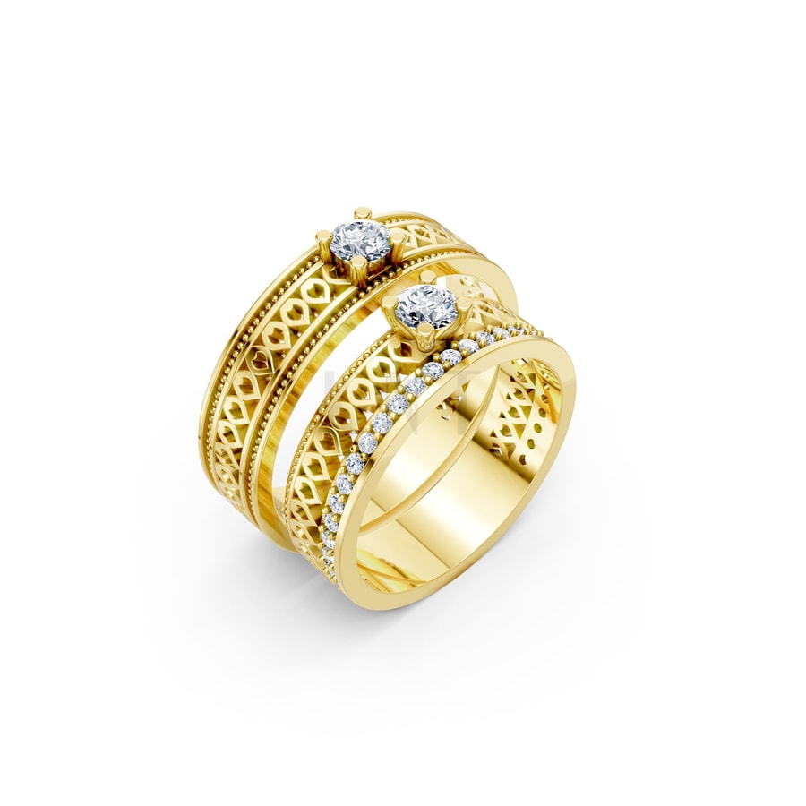 Nhẫn cưới F320 Vàng Gold thiết kế tinh tế, sang trọng