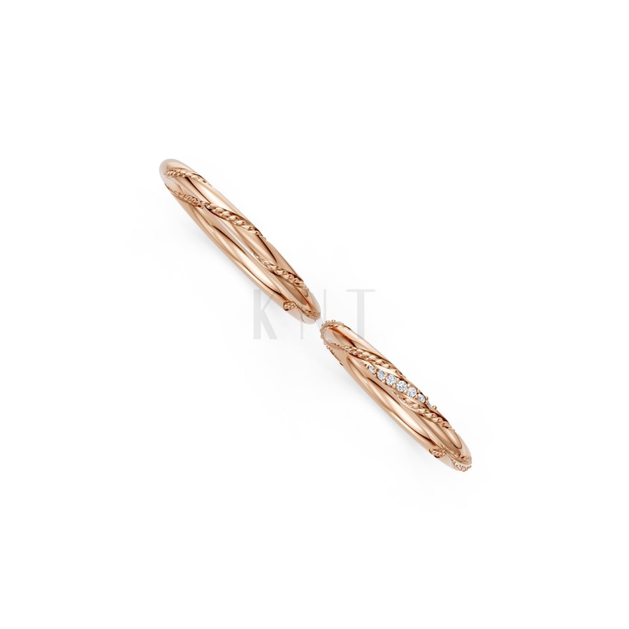 Nhẫn cưới H69 vàng hồng Rose Gold phong cách trẻ trung, nổi bật