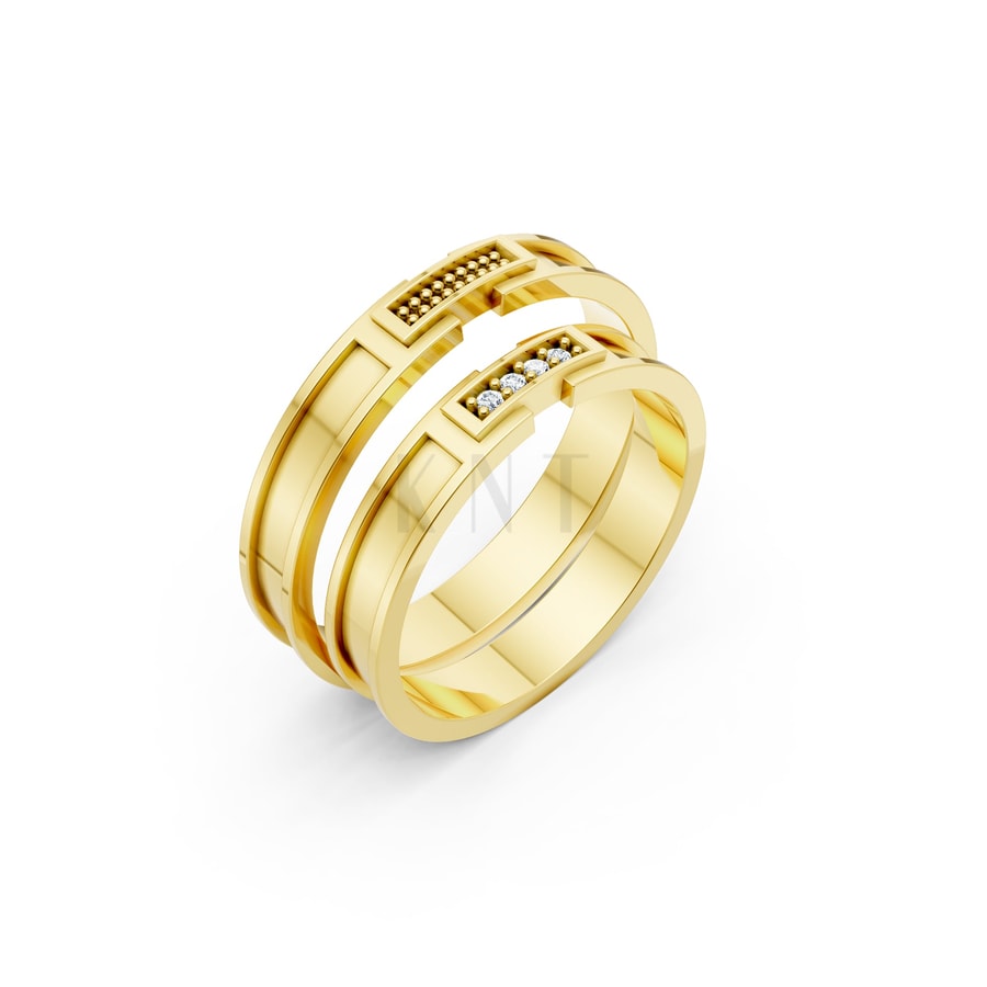 Nhẫn cưới S235 Vàng Gold thiết kế tinh tế, sang trọng