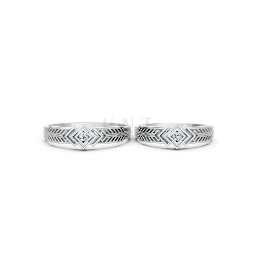 Nhẫn cưới S236 vàng trắng White Gold thiết kế trẻ trung, hiện đại