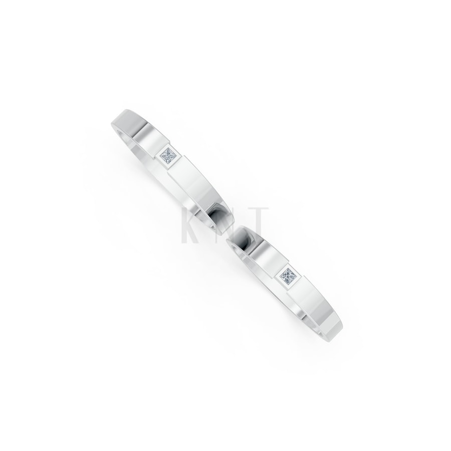 Nhẫn cưới TG2 vàng trắng White Gold kiểu dáng cá tính, hiện đại