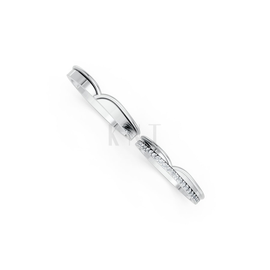 Nhẫn cưới TG4 vàng trắng White Gold kiểu dáng cá tính, hiện đại