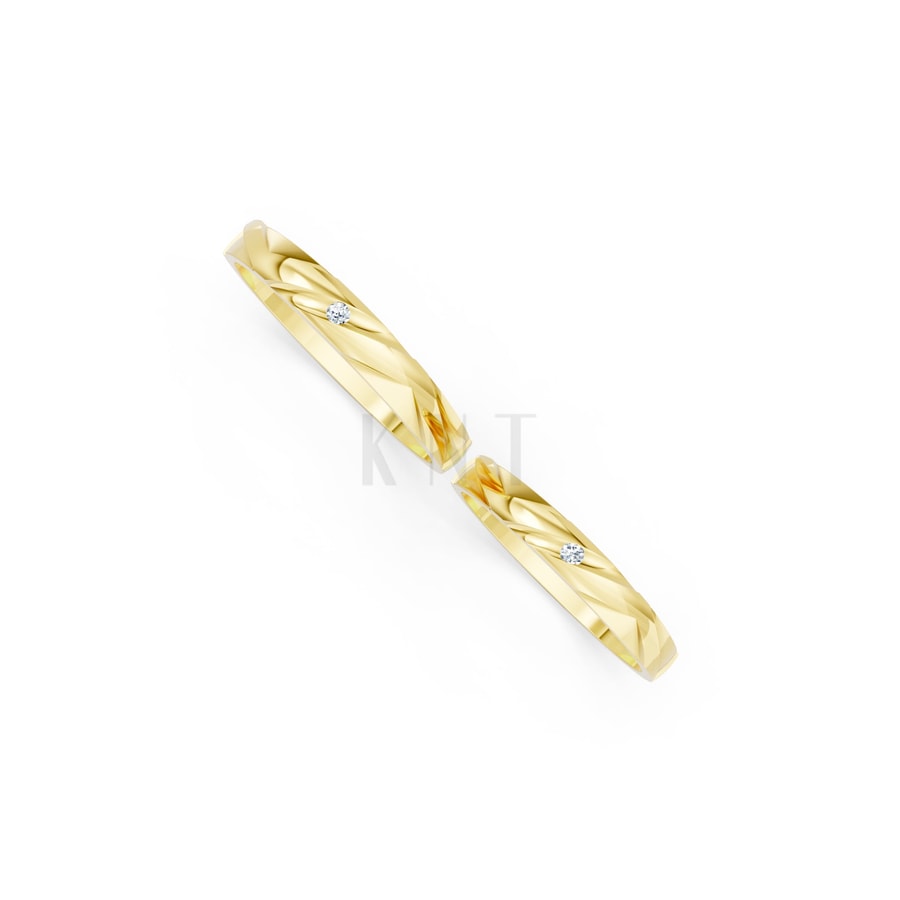 Nhẫn cưới TG6 vàng trắng White Gold kiểu dáng hiện đại, nổi bật