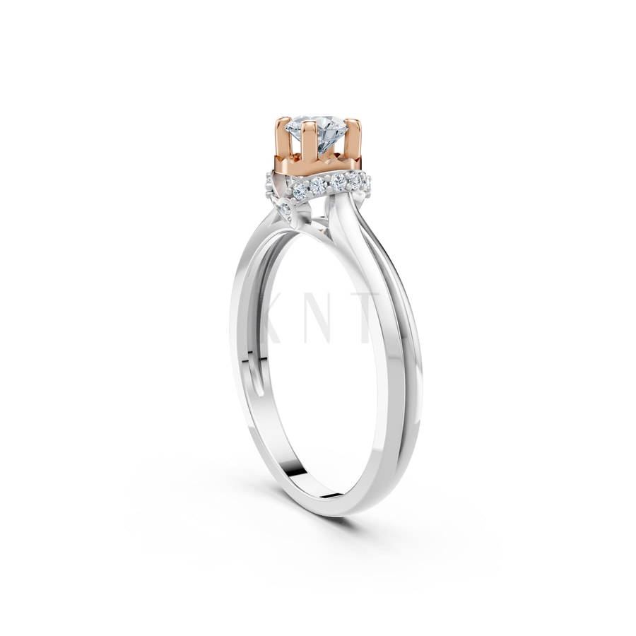 Nhẫn đính hôn R452 phối màu Dual Color thiết kế đối xứng, phong cách, ấn tượng