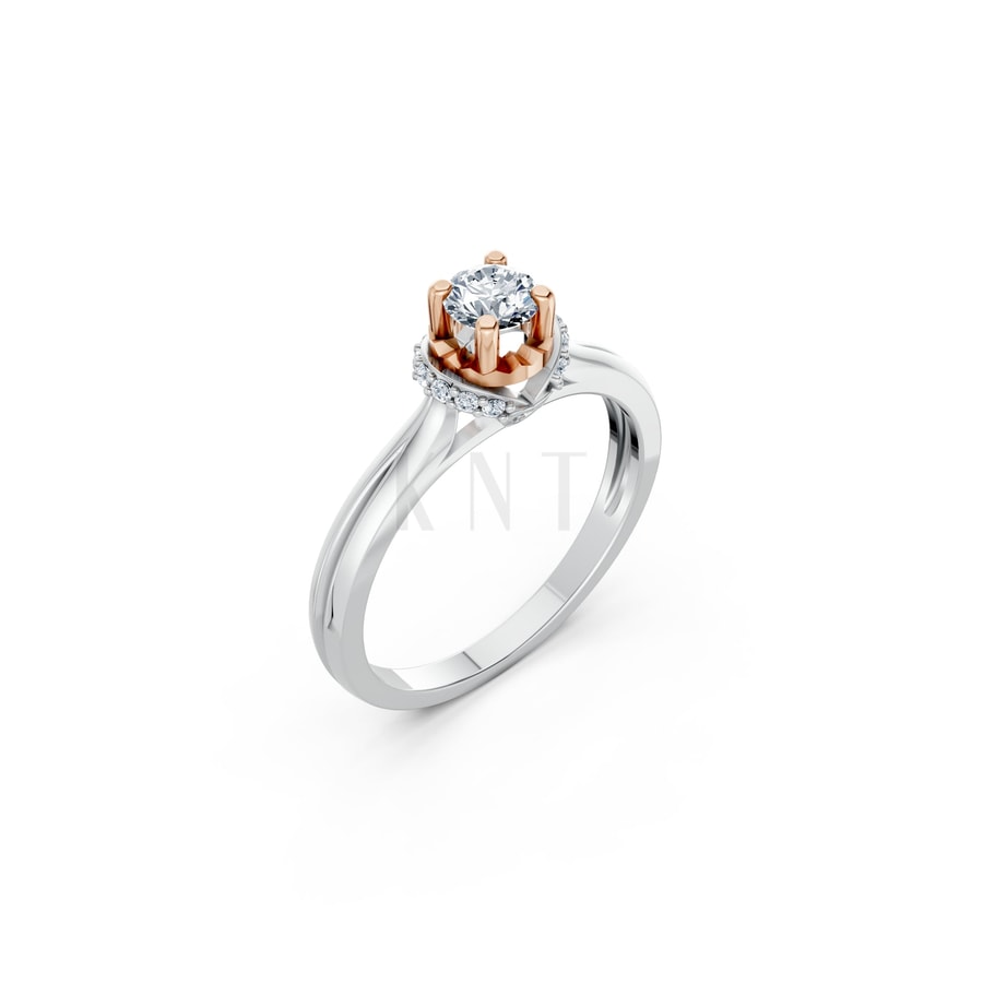 Nhẫn đính hôn R452 phối màu Dual Color họa tiết ấn tượng, cá tính