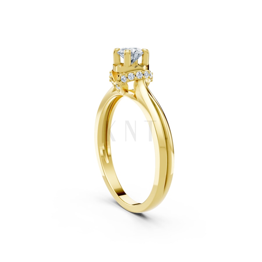 Nhẫn đính hôn R452 Vàng Gold thiết kế phá cách, sang trọng