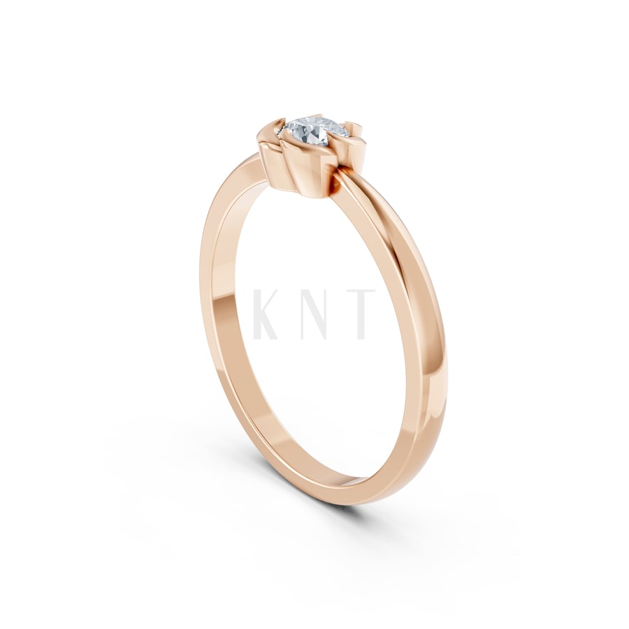 Nhẫn đính hôn R461 vàng hồng Rose Gold phong cách trẻ trung, nổi bật