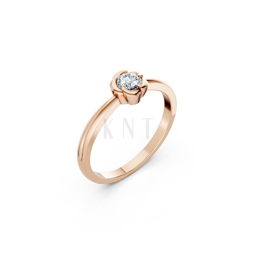 Nhẫn đính hôn R461 vàng hồng Rose Gold họa tiết ấn tượng, cá tính