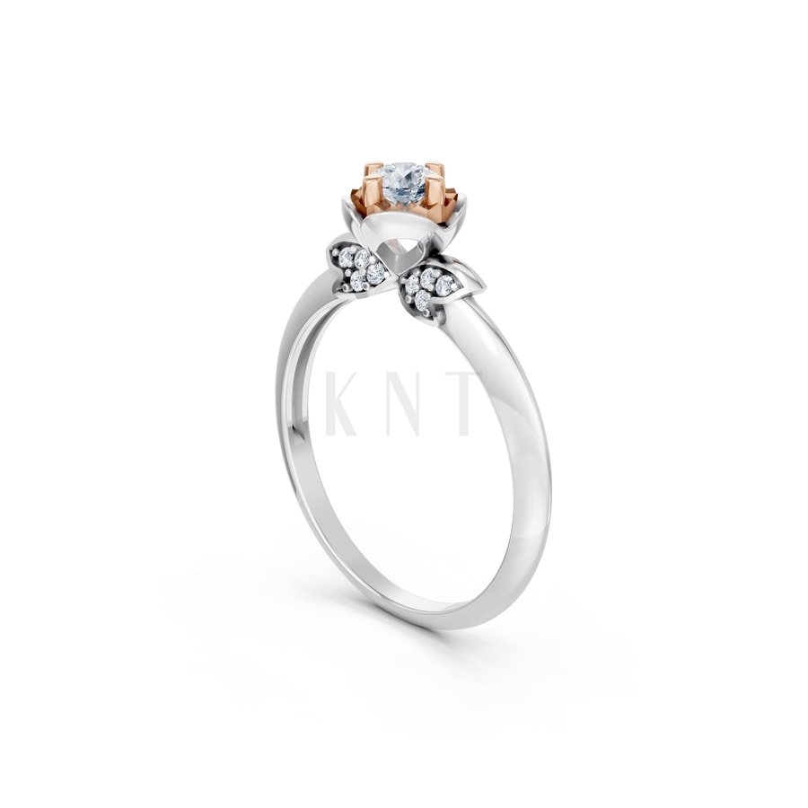 Nhẫn đính hôn R468 phối màu Dual Color phong cách trẻ trung, nổi bật