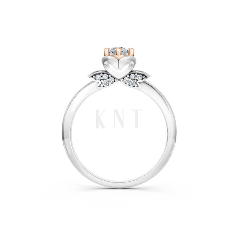 Nhẫn đính hôn R468 phối màu Dual Color thiết kế đối xứng, phong cách, ấn tượng