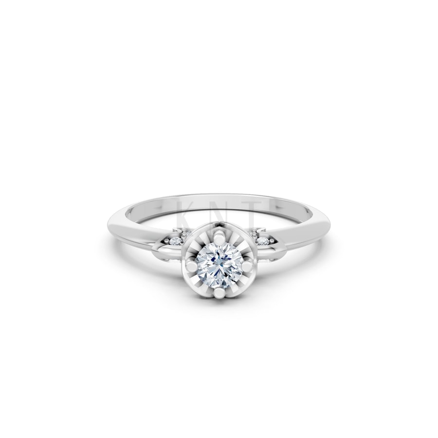 Nhẫn đính hôn R468 vàng trắng White Gold thiết kế trẻ trung, hiện đại