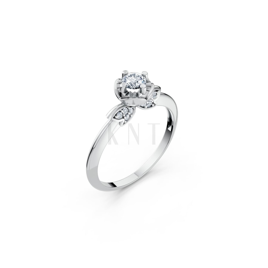 Nhẫn đính hôn R468 vàng trắng White Gold kiểu dáng hiện đại, nổi bật